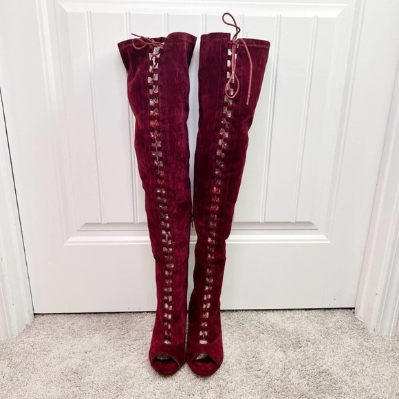 Wild Diva Wine Over the knee boots 8.5     #32 - Picture 2 of 13